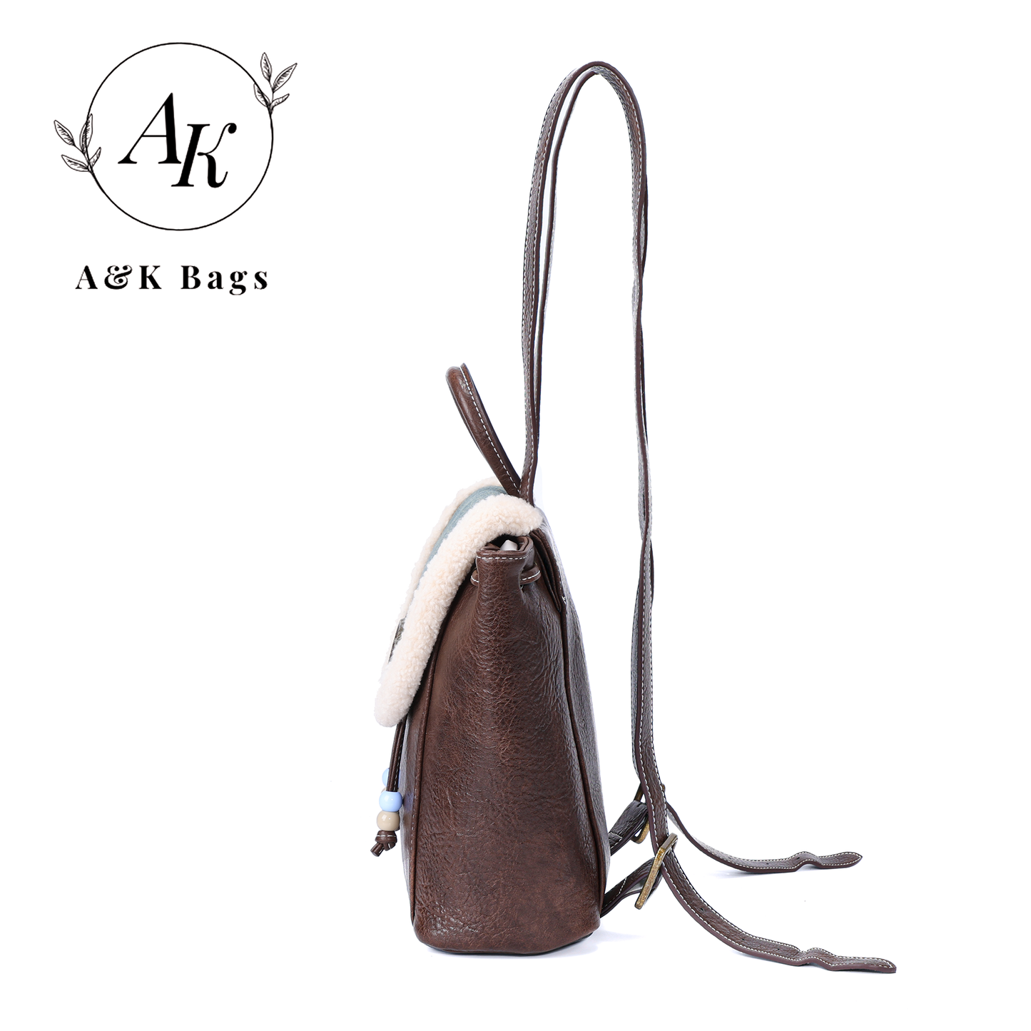 AK Western style Vintage Backpack with denim and wool trim