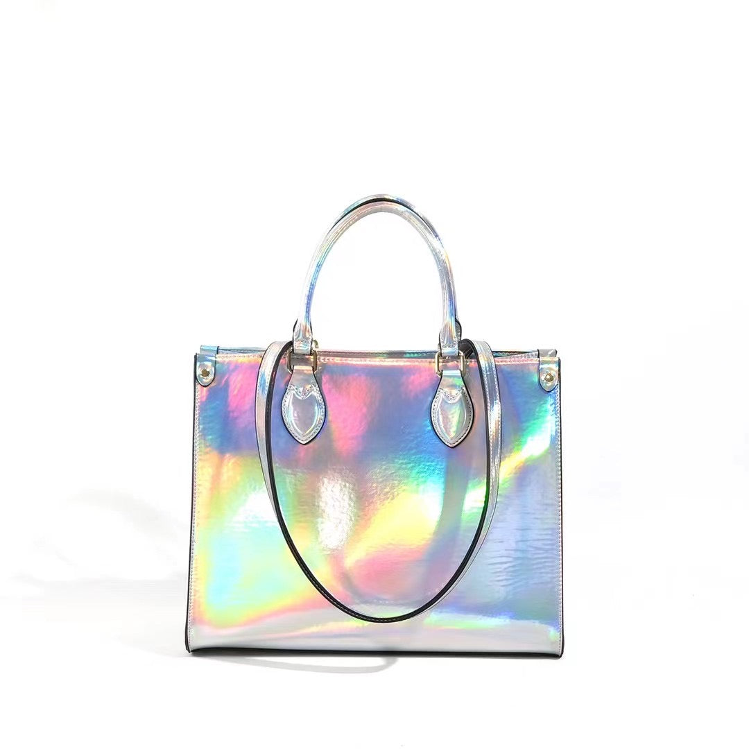 Silver & Lilac Bling Iridescent Eye Tote