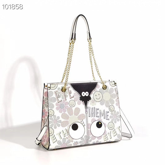 Retro Daisy Eye Tote With Chain