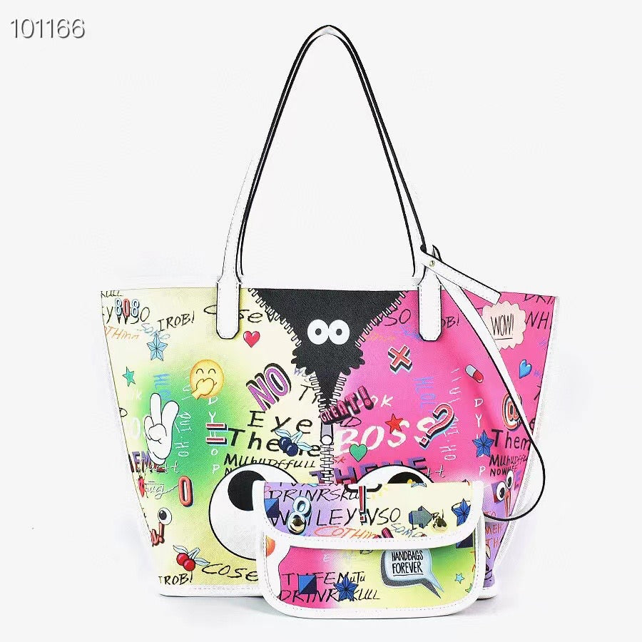 Rainbow Graffiti Eye Tote