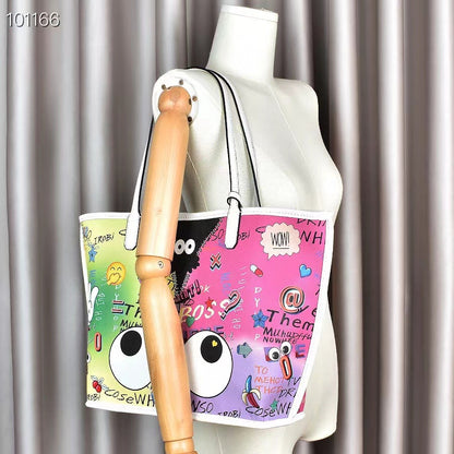 Rainbow Graffiti Eye Tote