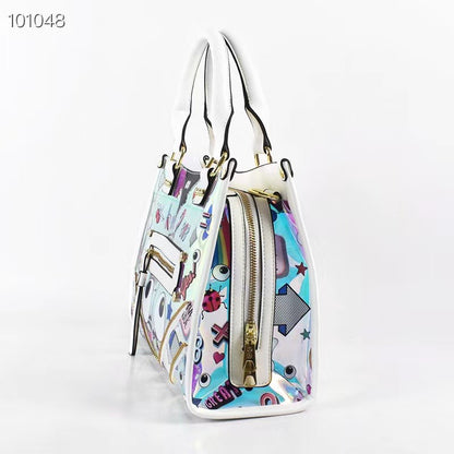 Clear Iridescent Eye Tote With Zip