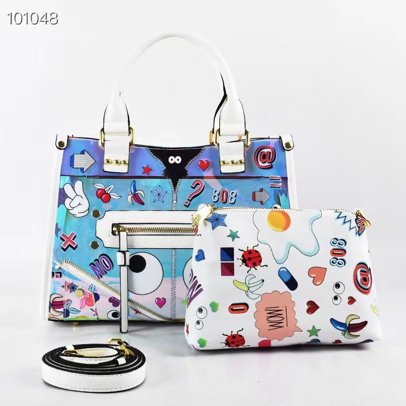 Clear Iridescent Eye Tote With Zip