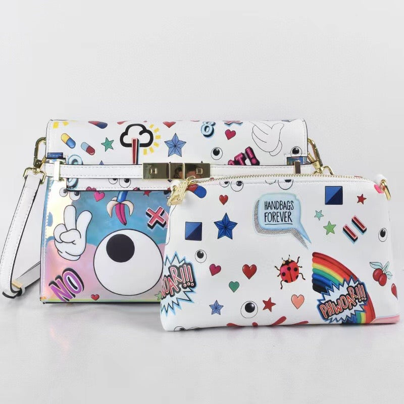 Buckle Iridescent Eye Crossbody Bag