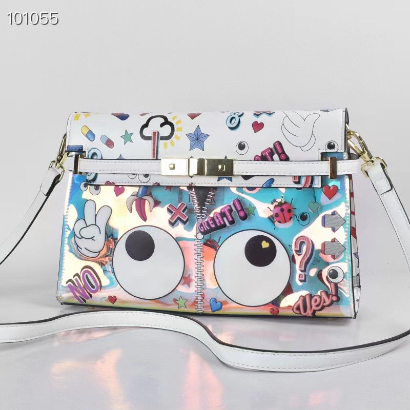 Buckle Iridescent Eye Crossbody Bag