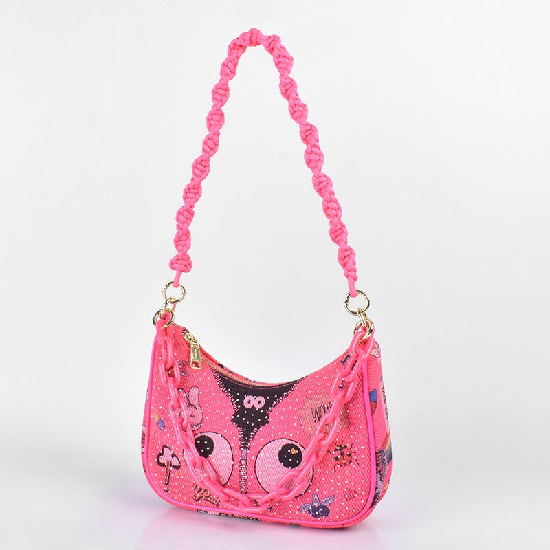 Neon Eye Crossbody Bag With Chain