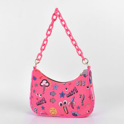 Neon Eye Crossbody Bag With Chain