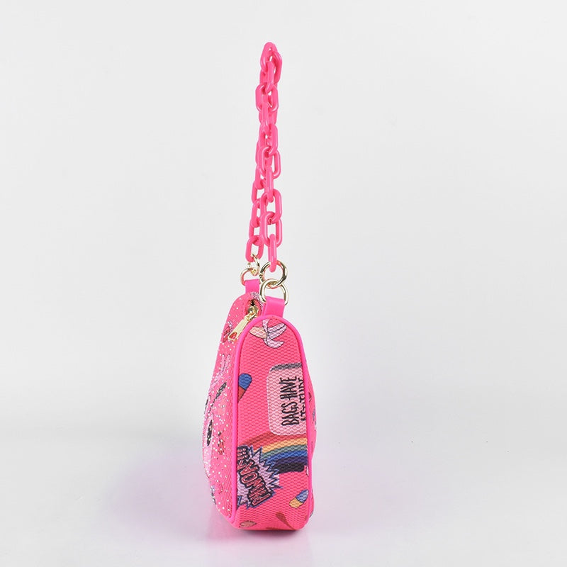 Neon Eye Crossbody Bag With Chain