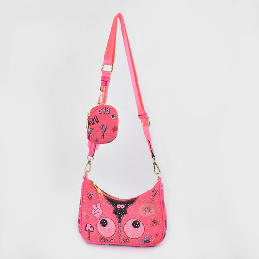 Neon Eye Crossbody Bag With Chain