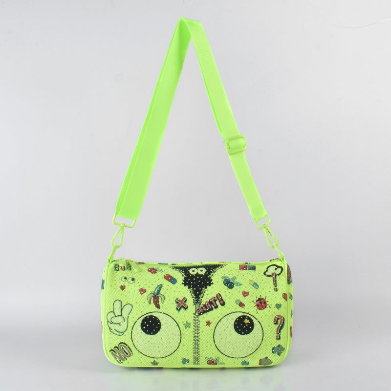 Neon Eye Crossbody Bag With Chain