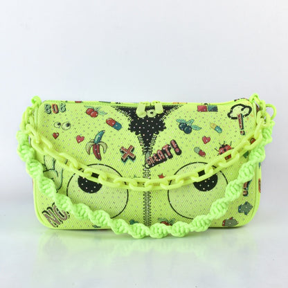 Neon Eye Crossbody Bag With Chain